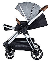 Універсальна коляска FreeON 3в1 (кошик, автокрісло 0+, спорт. частина) Fantasy Grey-Black 44565 Чорно-сіра, фото 4