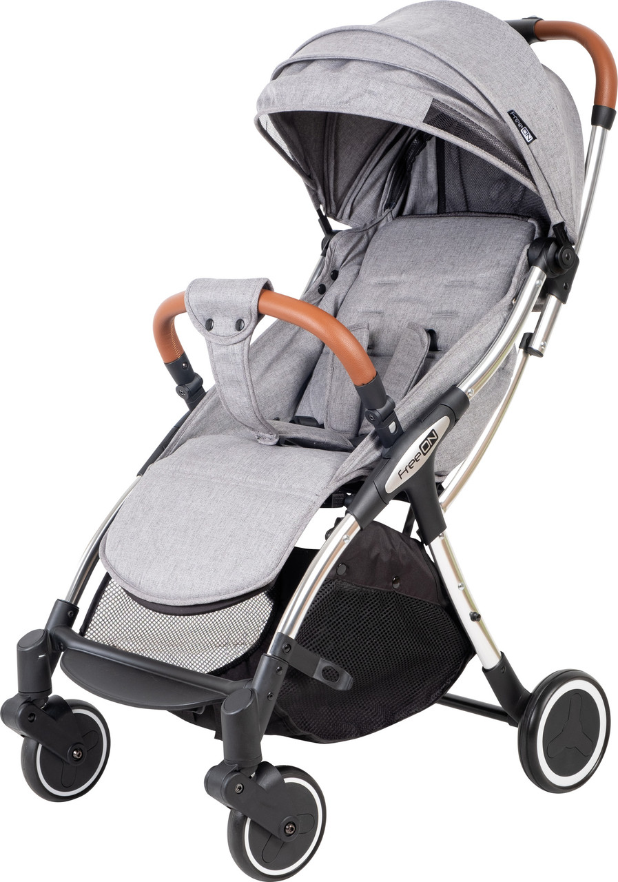 Прогулянковий візок FreeON (5-ти точковий ремінь безпеки, регульована спинка) NANO Grey 39197 Сіра
