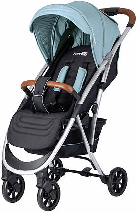 Прогулянковий візочок FreeON (5-ти точкові ремені безпеки) LUX Premium Blue-Black 44671 Блакитно-чорна, фото 1
