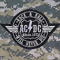Шеврон на липучке AC/DC - Rock & Roll Will Never Die (Since 1973)