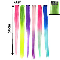 Пасма волосся на заколці двохколірні 50 см. арт 15280