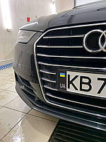 Наліпки на номерний знак автомобіля Чорний фон - вінілові універсальні водостійкі - - номер на чорному тлі на ваш авто