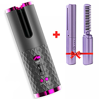 Беспроводная плойка для волос от USB, N-506 + Подарок Утюжок для волос XL-683 / Мини-стайлер для завивки волос