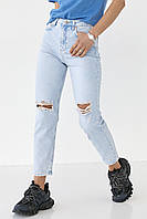Женские джинсы рваные на коленях - голубой цвет, 36р (есть размеры)