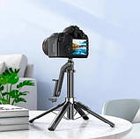 Монопод трипод для селфі Hoco K21 (1,37м) Bluetooth селфі палиця з пультом ДУ чорний, фото 5