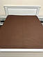 Простирадло на резинці двоспальне "Шоколадне однотонне" | Бязь 160х200 см, фото 2