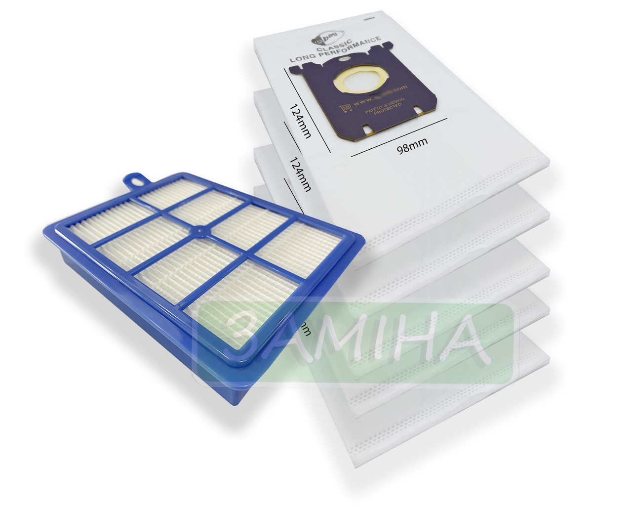 Комплект фільтр та мішки сумісні з пилососм Electrolux Philips FC9170, FC9174, FC9176, FC9060