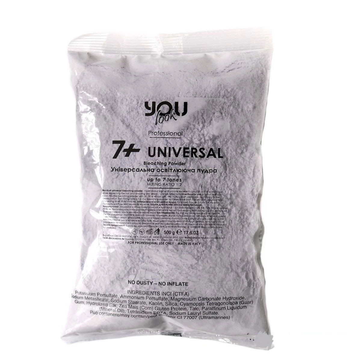 Пудра фіолетова, що освітлює до 7+ тонів You Look Professional Universal Bleaching Powder 500 г
