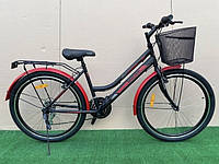 Міський дорожній велосипед Azimut Mustang 162 GD 26" чорно-червоний