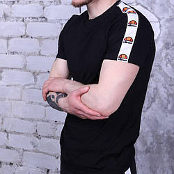 Чоловіча спортивна футболка Ellesse з лампасами чорна Еліс