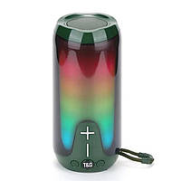 Портативная беспроводная Bluetooth-колонка TG651 5W с RGB подсветкой и ремешком Green, цвет в наличии