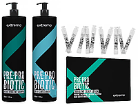 Набор Extremo Pre-Probiotic Detox Trivalent шампунь и кондиционер трехвалентные с пробиотиком 500 мл+ ампулы