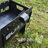 Мангал автоматический на 8 шампуров с гравировкой - Найкращому тестю, фото 2