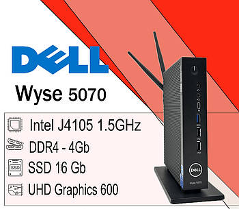Тонкий клієнт Dell WYSE 5070 Intel j4105 6-Покоління 4gb DDR4 / SSD 16gb блок живлення  + 2 Антени