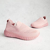 Літні кросівки сітка для дівчинки дуже легкі гнучка підошва рожеві Розміри:33-37