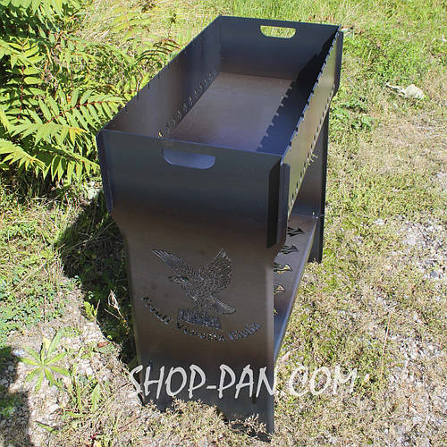 Мангал разборный высокий на 14 шампуров с подставкой для дров и ...