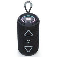 Портативна бездротова Bluetooth-колонка TG656 FM-радіо/USB/TF 8W з ремінцем black, колір в наявності