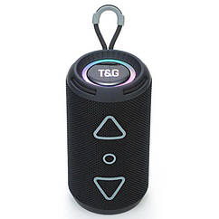 Портативна бездротова Bluetooth-колонка TG656 FM-радіо/USB/TF 8W з ремінцем black, колір в наявності