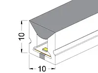 Силиконовый профиль для LED ленты 10*10мм 1м