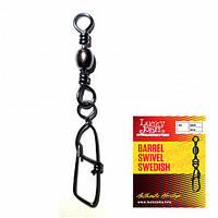 Вертлюжок із застібкою Lucky John Barrel Swivel Swedish 006 28kg 7шт (5030-006)