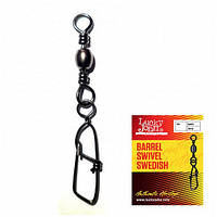 Вертлюжок із застібкою Lucky John Barrel Swivel Swedish 008 19kg 7шт (5030-008)