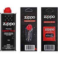 Комплект Zippo топливо 125 мл 3141 + Кремни 2406 + фитиль 2425