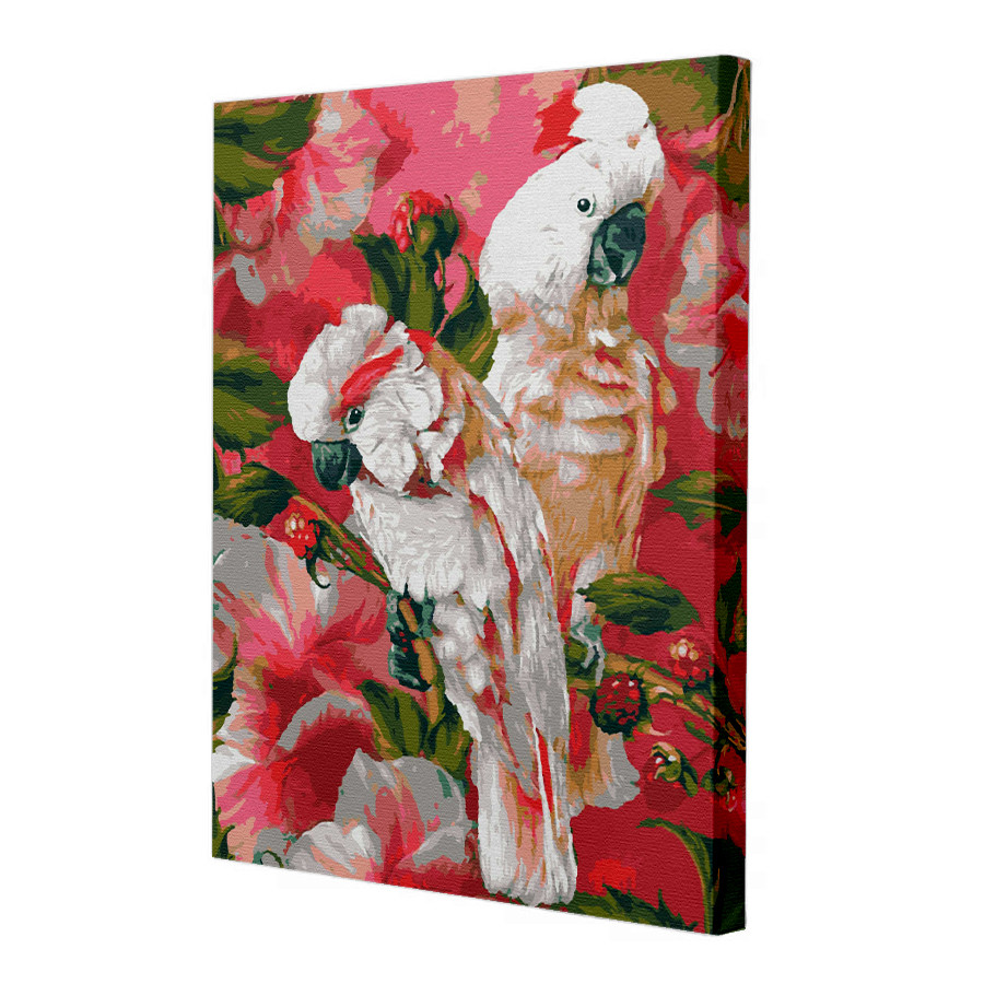 Картина за номерами Riviera Blanca Малинові какаду 40x50 см (RB-0008)