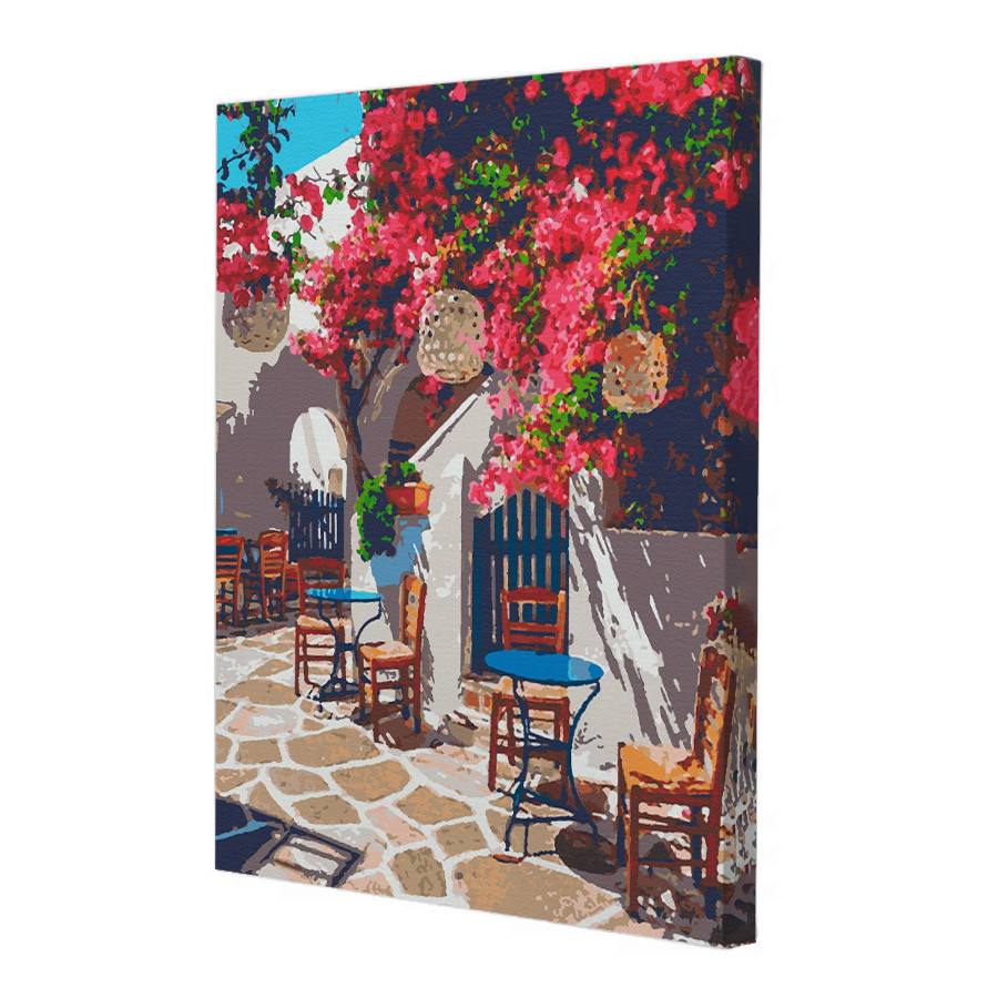 Картина за номерами Riviera Blanca Кав'ярня під квітами 40x50 см (RB-0085)