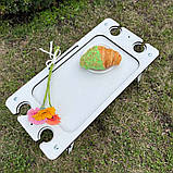 Білий столик-піднос для сніданків із гравіюванням, фото 4