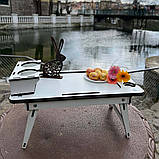 Білий столик-піднос для сніданків із гравіюванням, фото 6