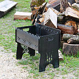 Мангал автоматичний на 8 шампурів із гравіюванням — Герб/Тризуб, фото 2