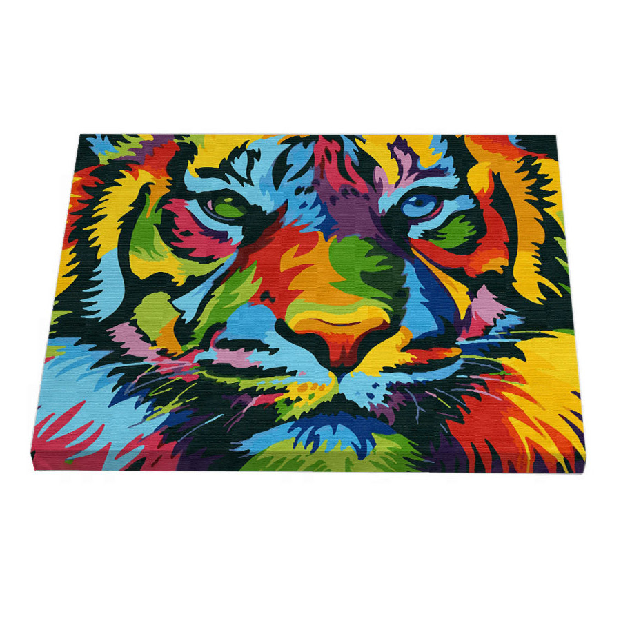 Картина за номерами Riviera Blanca Кольоровий тигр 40x50 см (RB-0422)