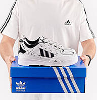 Мужские кроссовки Adidas ADI2000 White Black Адидас АДИ2000 белые кожа демисезон