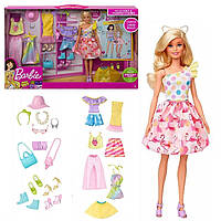 Barbie Fashion Set GFB83 Кукла Барби с коллекцией одежды и аксессуаров