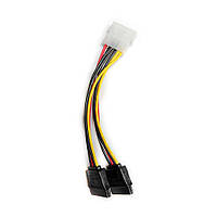 Кабель Atcom molex to 2 sata 20см