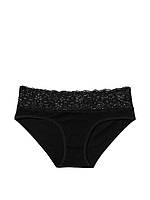 Хлопковые трусики-стринги с кружевной талией VICTORIA'S SECRET Lace-Waist Cotton Thong Panty размер S