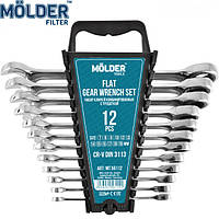 Набор ключей комбинированных Molder с трещоткой 7-19 мм 10 шт Оригинал (MT56112)