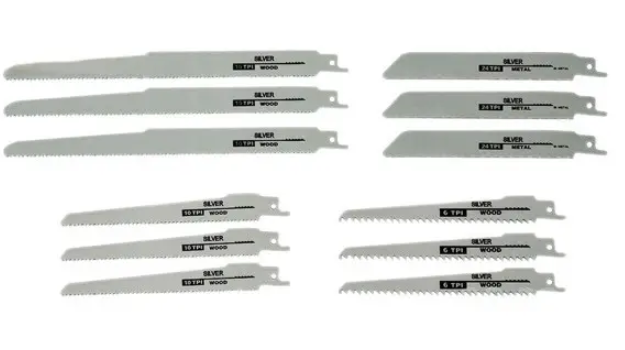 Пилочки до шабельної пили SILVER S10787 12ел.