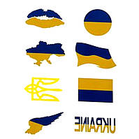 Наклейка Переводка Украинская Символика 8 Наклеек Сине-Желтая 1 шт