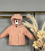 Демісезонна дитяча куртка БеБІ для дівчинки розмір 74-98 см, колір персиковий