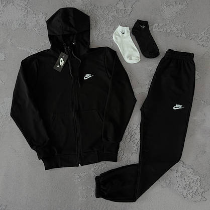 Чоловічі весняні спортивні костюми Nike чорні комплекти стильні модні для хлопців чоловіків худі жилетка штани, фото 5