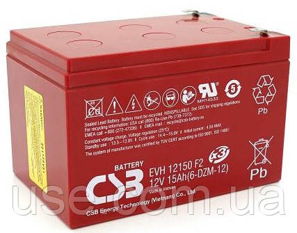 Батарея на квадроцикл 12V, 12В, 12вольт, 15 Ah, ач, ампер годин, дитячий квадроцикл, AGM, VRLA, CSB