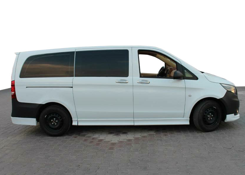 Боковые пороги (под покраску) ExtraLong, 2 сдвижных двери для Mercedes Vito / V W447 2014-2024 гг DG - фото 1 - id-p2127390136