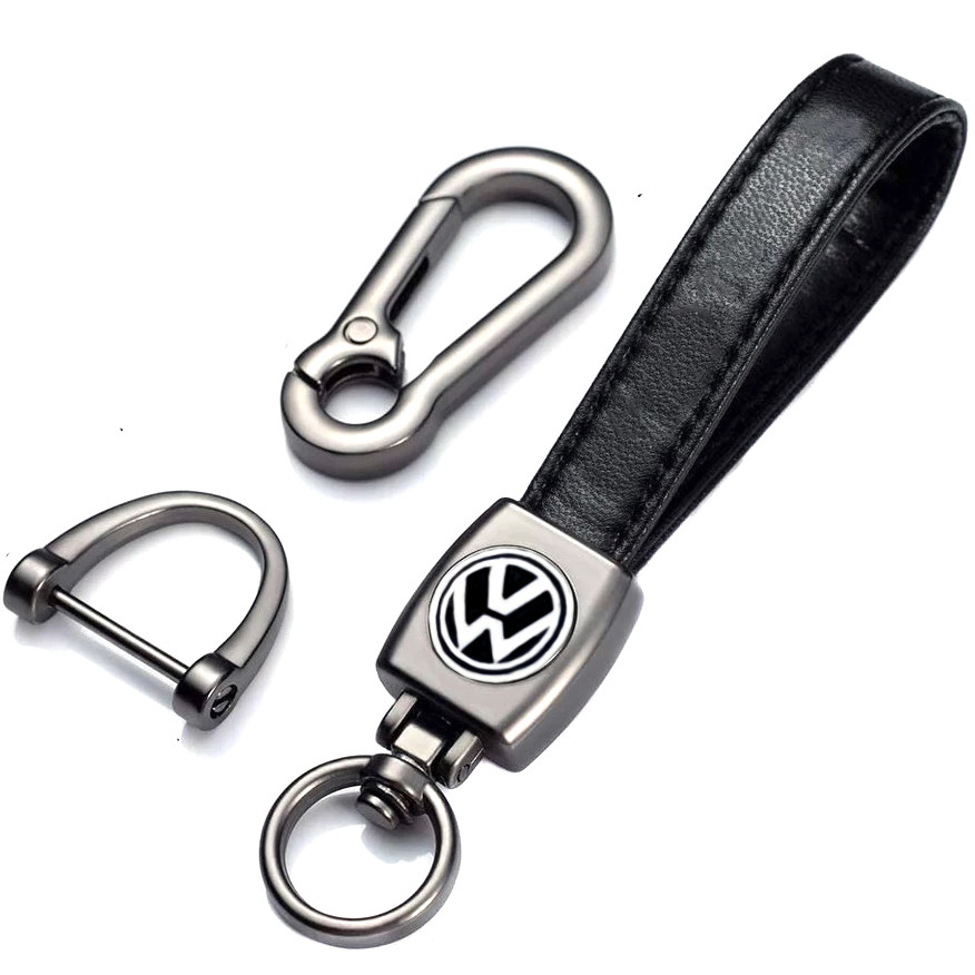 Стильний шкіряний Брелок Volkswagen ремінцем на ключі з Карабіном