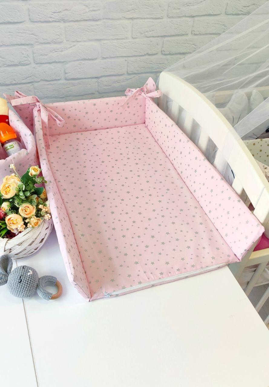 Матрацик на пеленальний стіл комод для новонародженого зі знімним поролоном 40*65 см