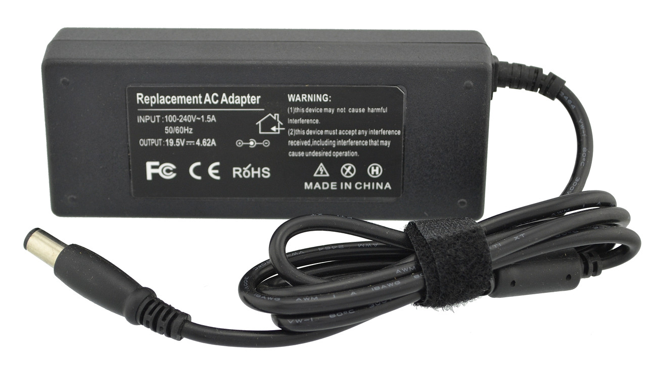 Блок живлення RIAS для ноутбука Dell (AA) 19V 4.62A 90W 7.4x5.0мм з кабелем живлення (3_04541), фото 1