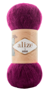 Нитки пряжа для в'язання з мохером 3 SEASON Три сезони Alize № 209 - рожевий