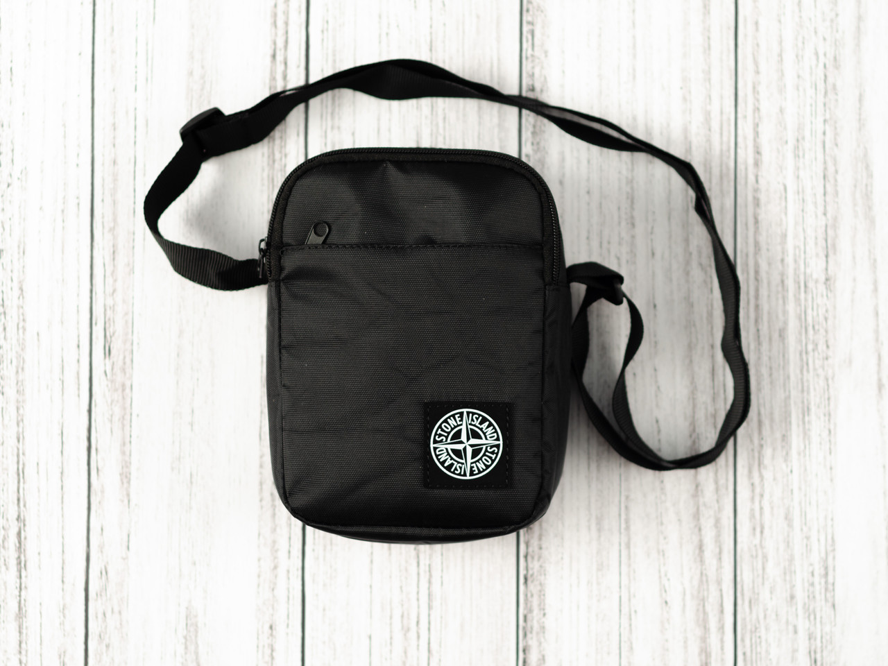 Чорна барсетка Stone Island / Чоловіча спортивна сумка через плече Стон Айленд / Сумка Stone Island, фото 1