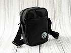 Чорна барсетка Stone Island / Чоловіча спортивна сумка через плече Стон Айленд / Сумка Stone Island, фото 3