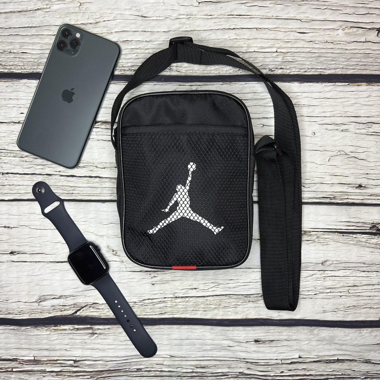 Барсетка Jordan чорного кольору / Чоловіча спортивна сумка через плече Джордан / Сумка Jordan, фото 1